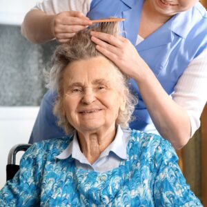 Woman getting hair done • Elder Abuse • 3000F Elder Abuse • Affordable Mandatory Classes • Mandatory Classes • Court Ordered Classes • CE Classes • www.affordablemandatoryclasses.com